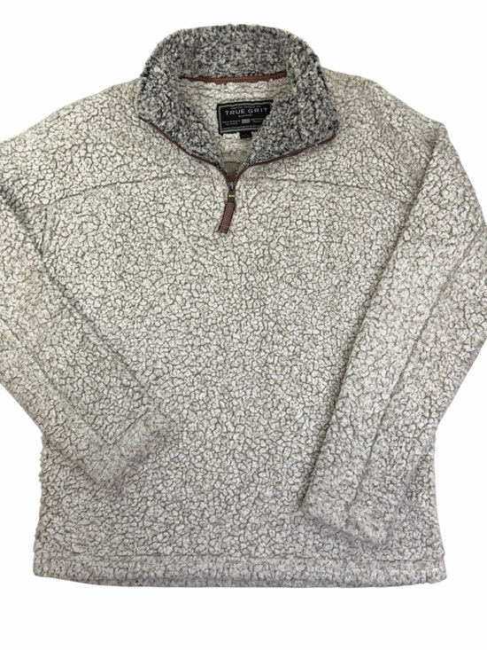 True Grit Other - True Grit Men's Cream Sherpa Half‑Zip Pullover with Brown Trim